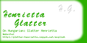 henrietta glatter business card